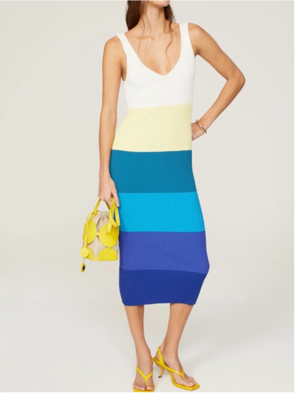 STAUD Dana Dress, Pacific Stripe